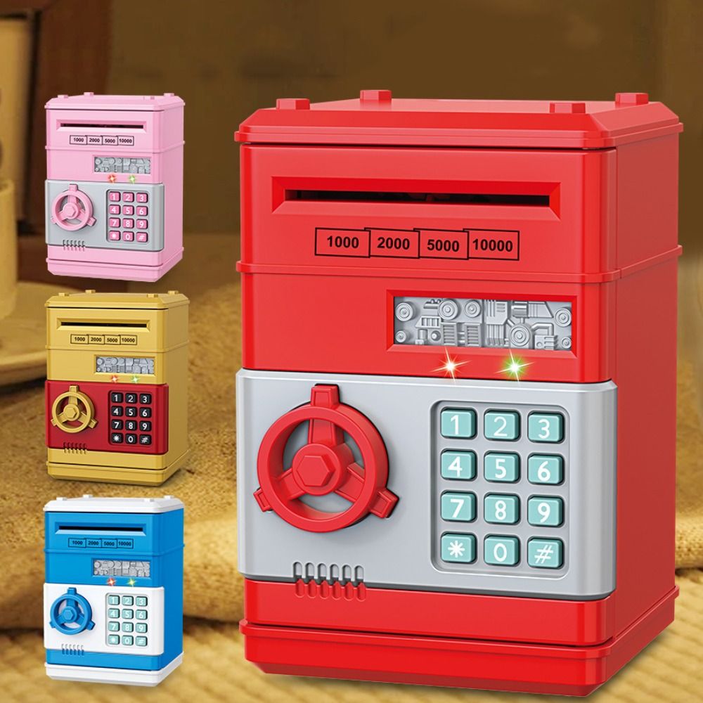 Coin Operated Kiddie Ride - Elektronische spaarpot Automatische mini-kluis Munten Geldbesparende
